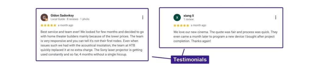 Testimonials Landing Page Sample