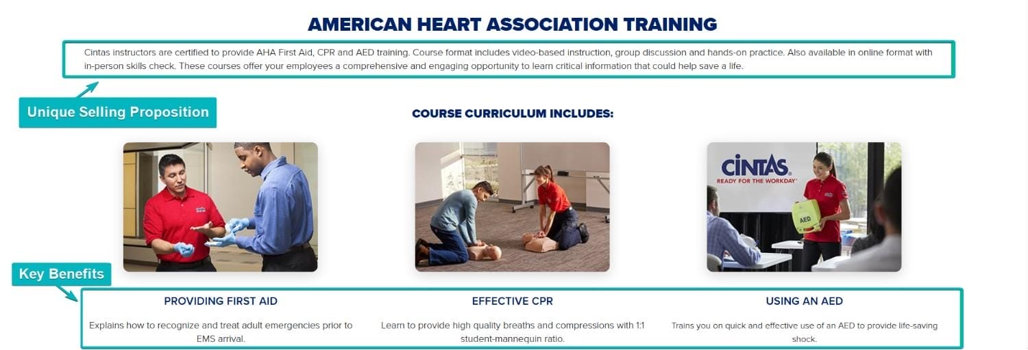 Unique Selling Proposition Landing Page Sample