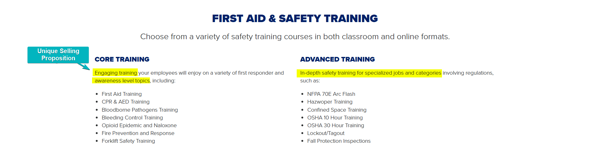 Key Benefits Landing Page Sample