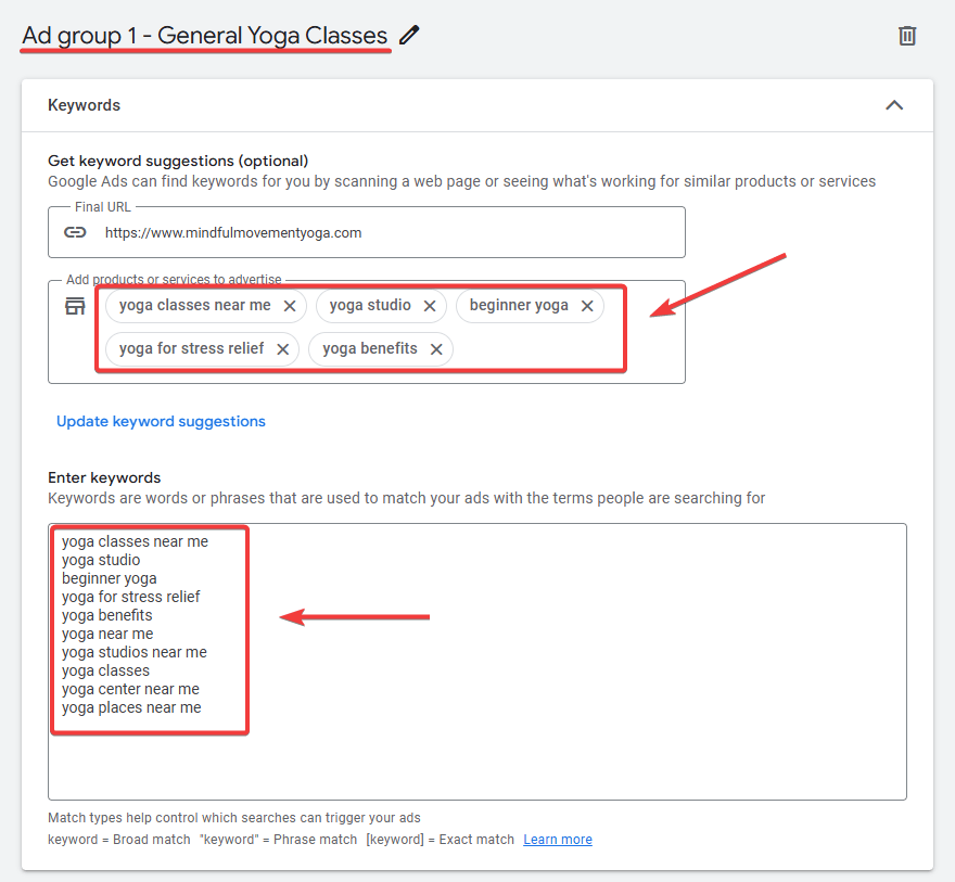 Ad Group Sample Number 1