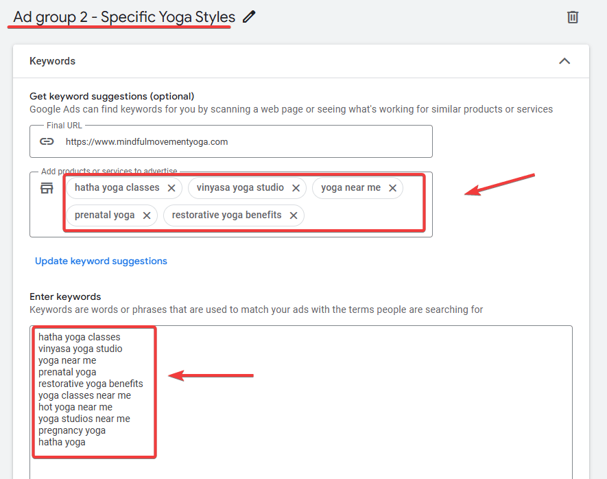 Ad Group Sample Number 2