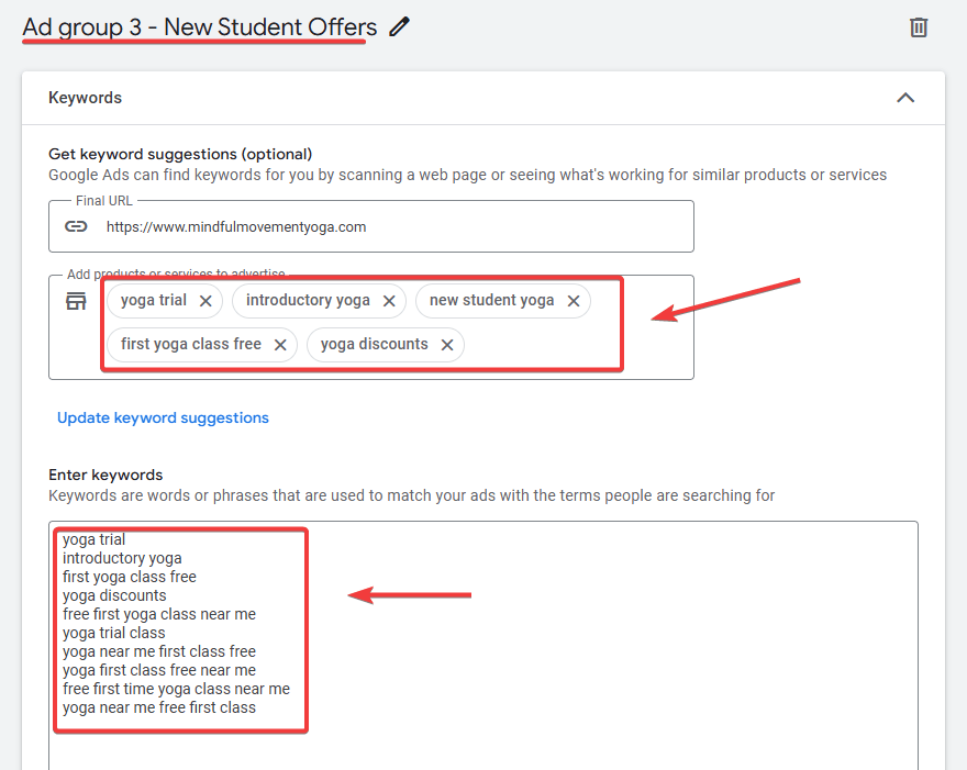 Ad Group Sample Number 3