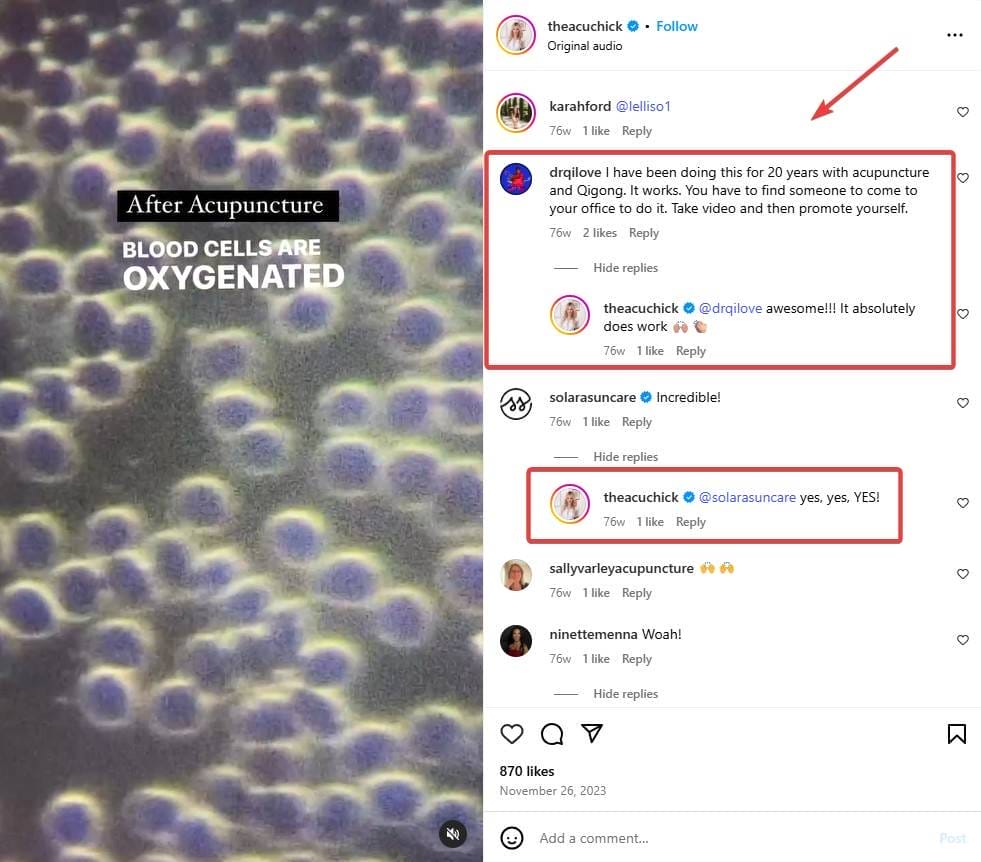 Instagram Reels Comment Section