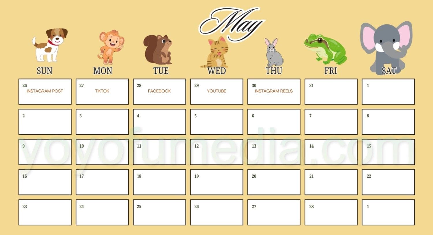 Social Media Content Calendar
