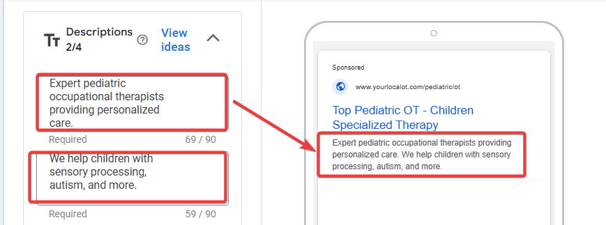 Descriptions Ad Copy sample