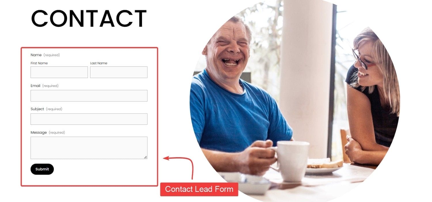 Contact Lead Form Landing Page Sample