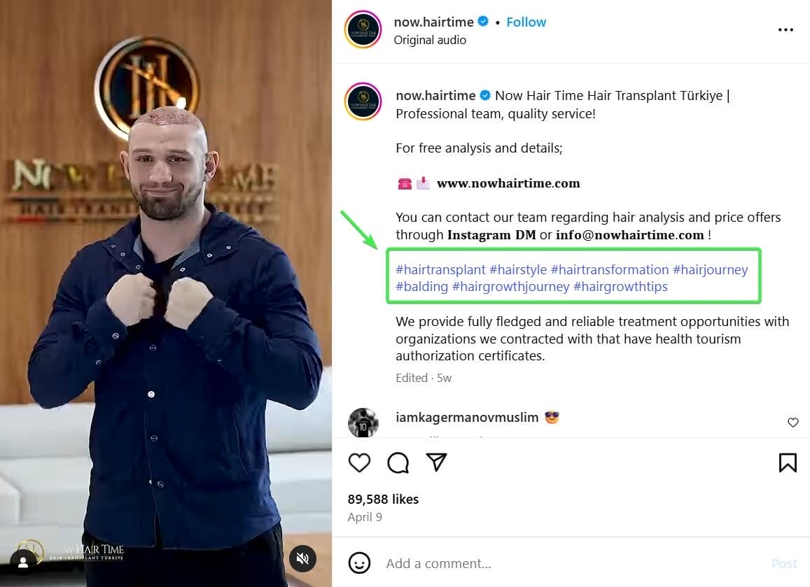 Instagram Hashtags Sample