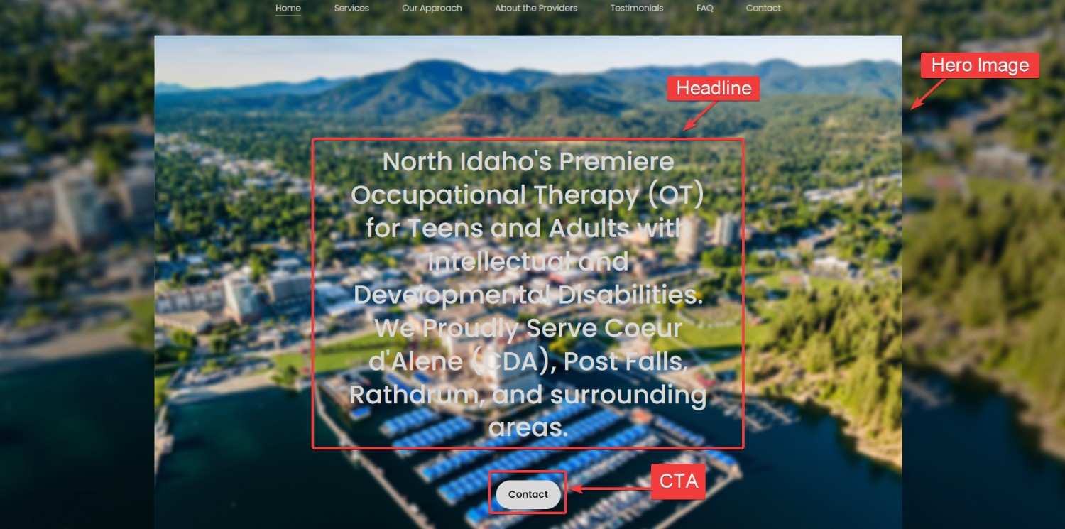 Headline, Hero Image, and CTA Landing Page Sample