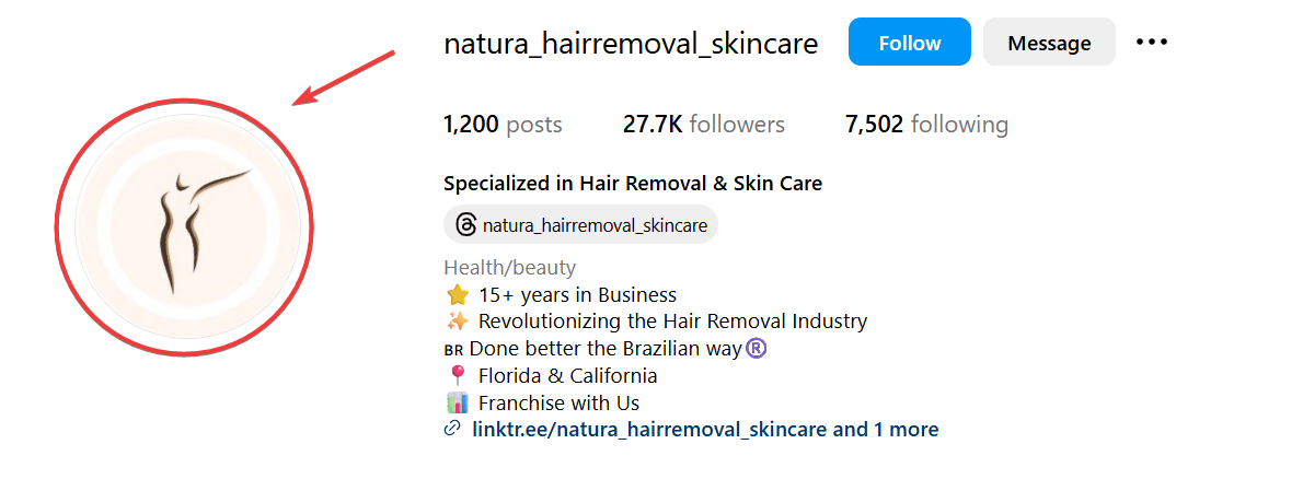 Instagram Hair Removal Business Profile Logo
