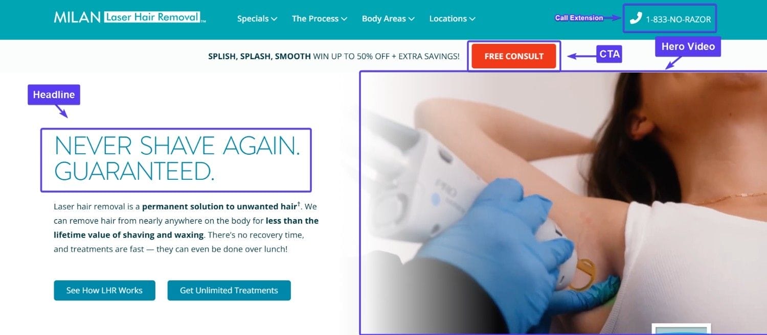 Landing Page Headline, CTA, Hero Image Sample