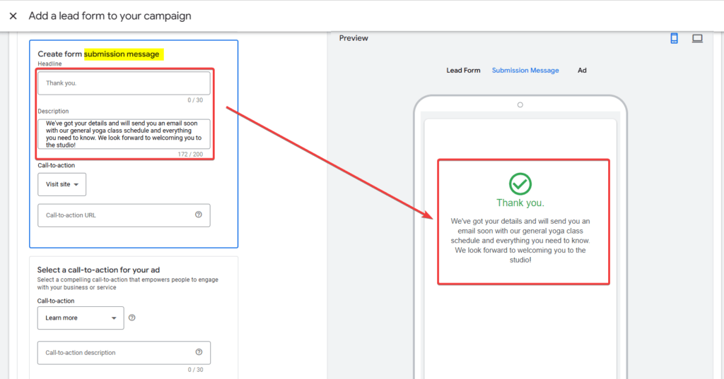 Submission Message Sample