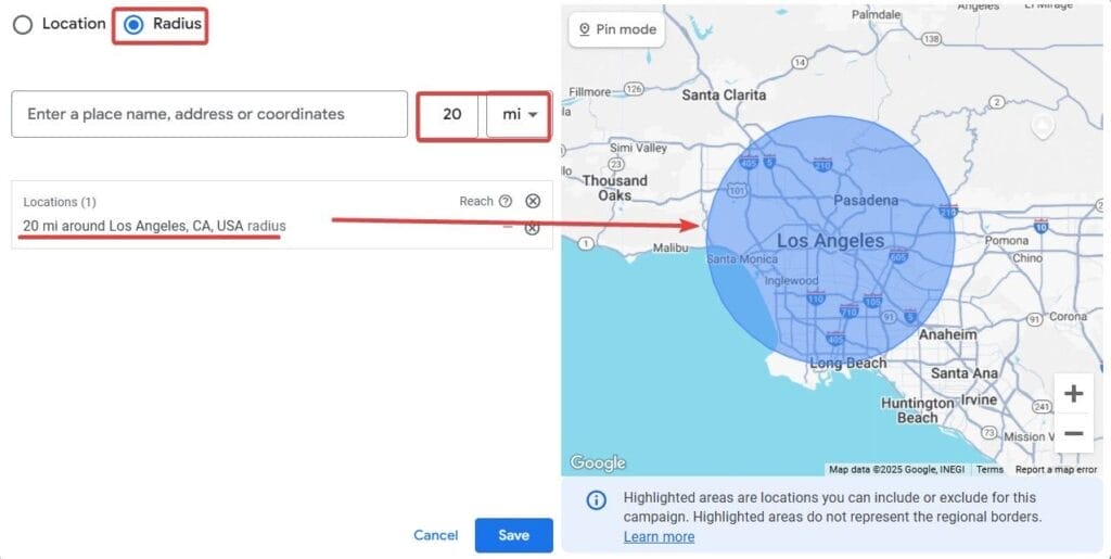 Radius Targeting