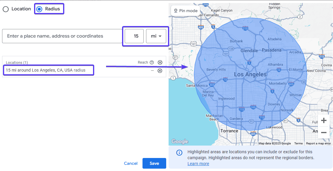 Radius Targeting