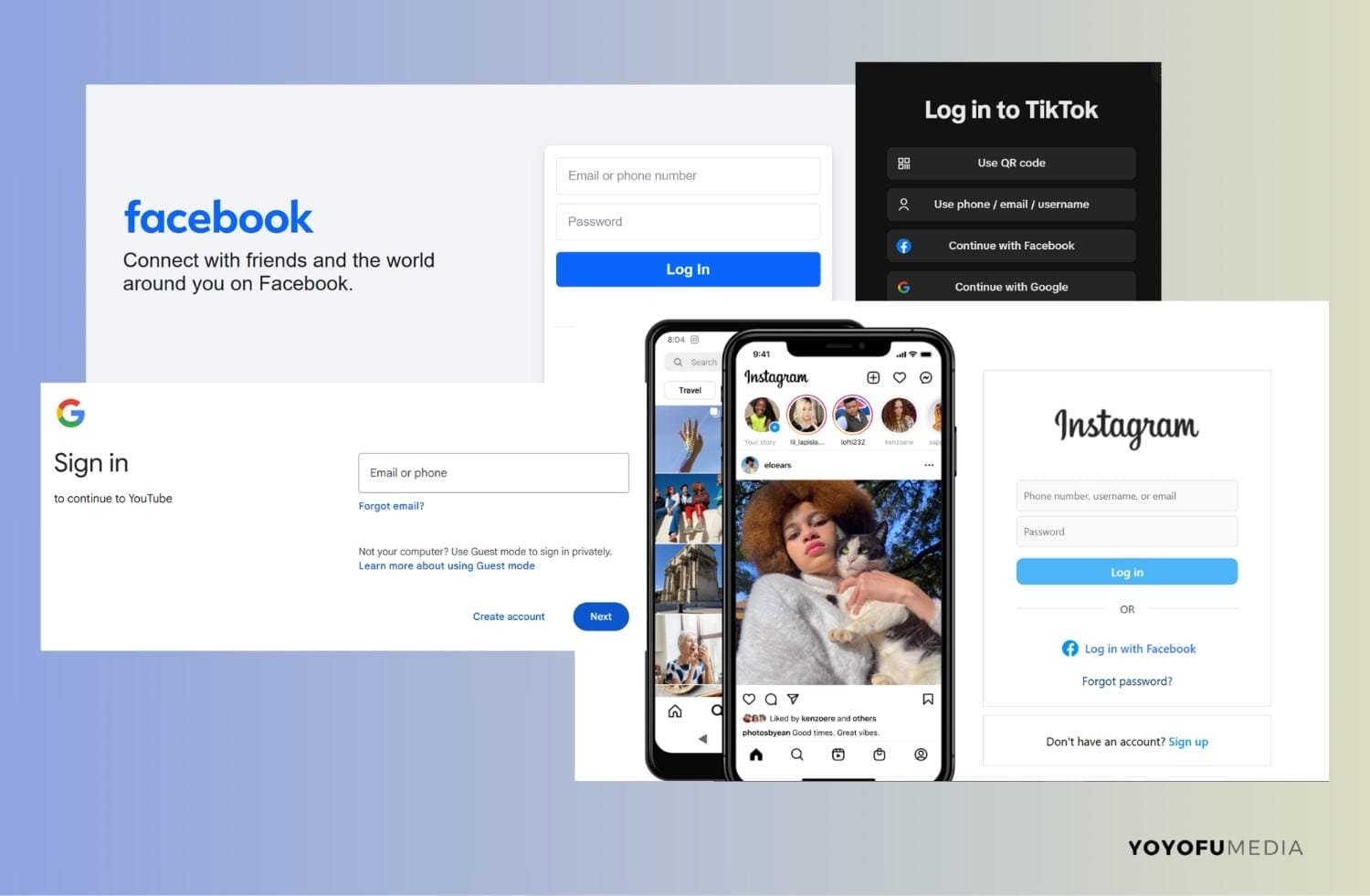 Social Media Platforms Log in