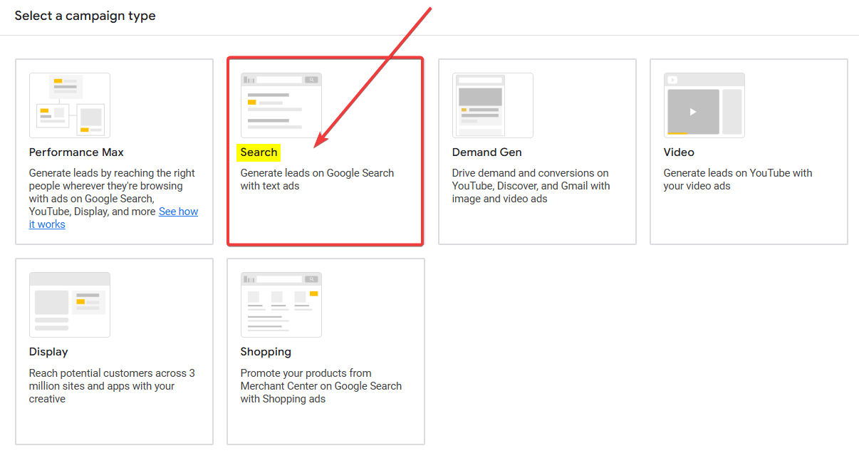 Search as Campaign Type