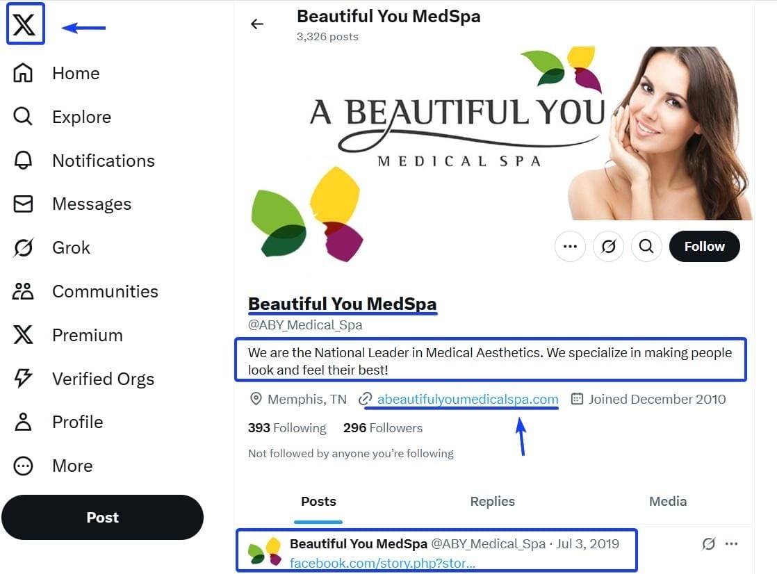 Medical Spa X Profile 