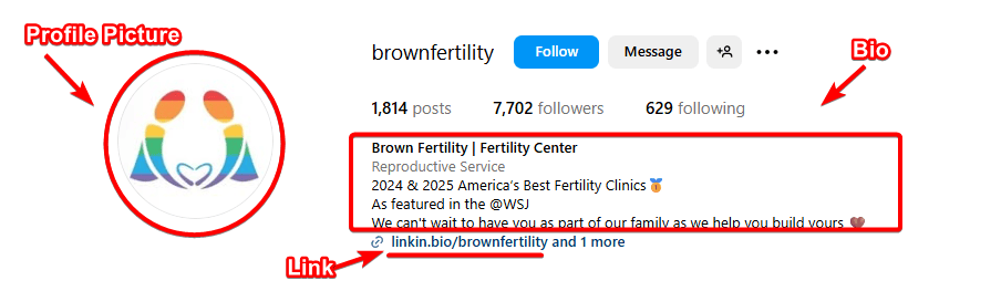 Instagram Fertility Clinic Bio Sample