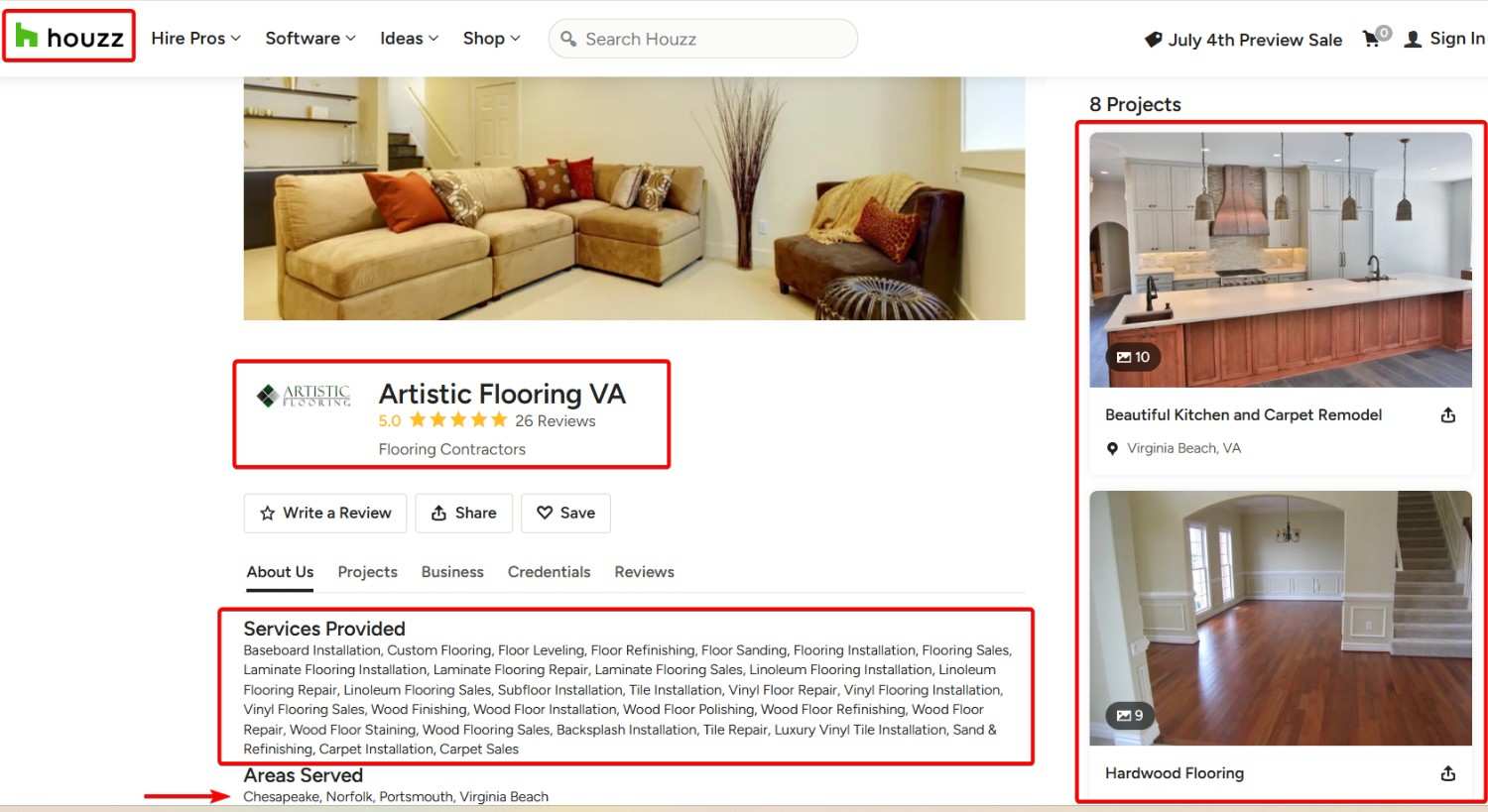 Flooring Contractor Houzz Profile Sample