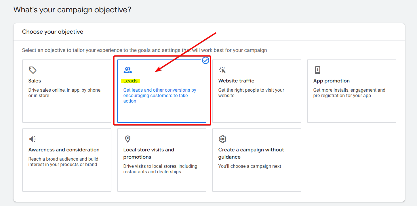 Google Ads for Septic Companies Campaign Objective