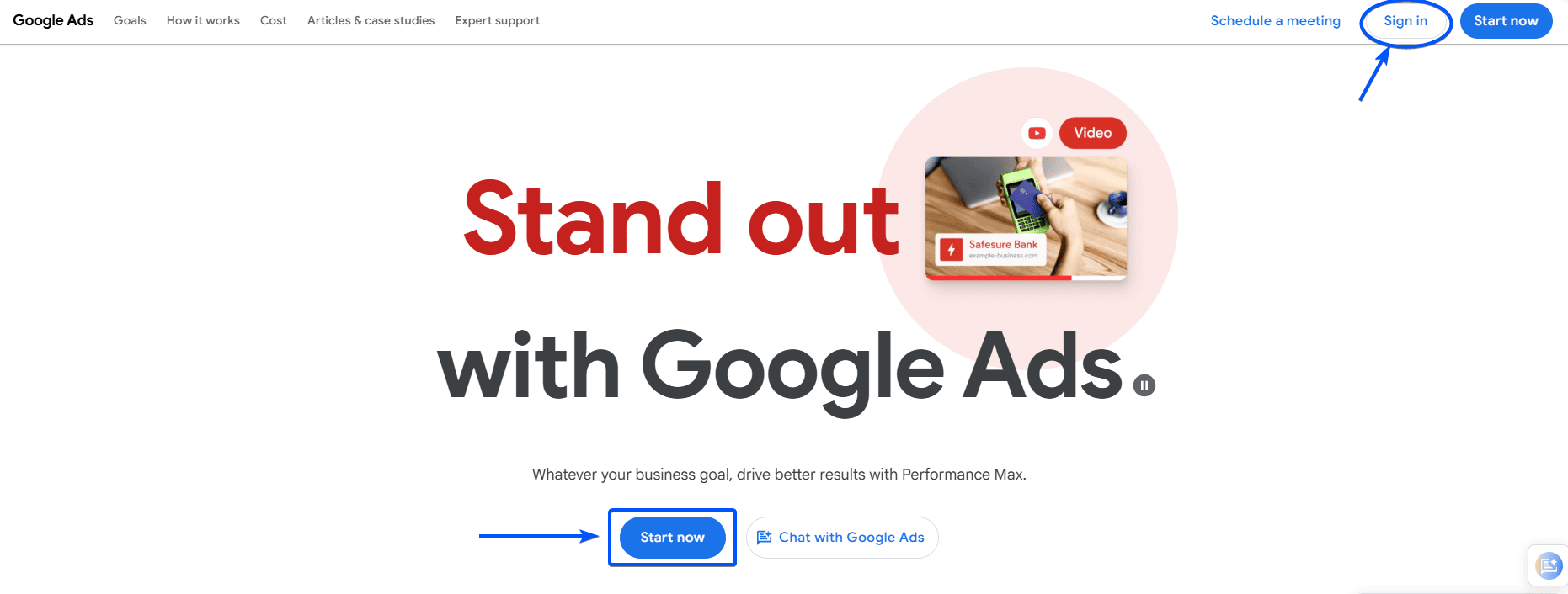 Google Ads Homepage