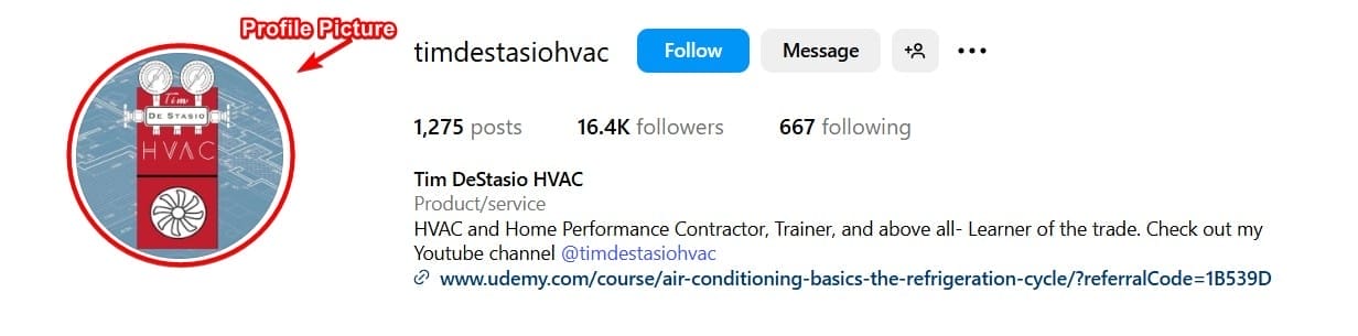 HVAC Instagram Profile Picture Sample