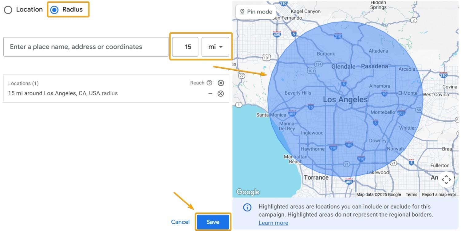 Radius Targeting