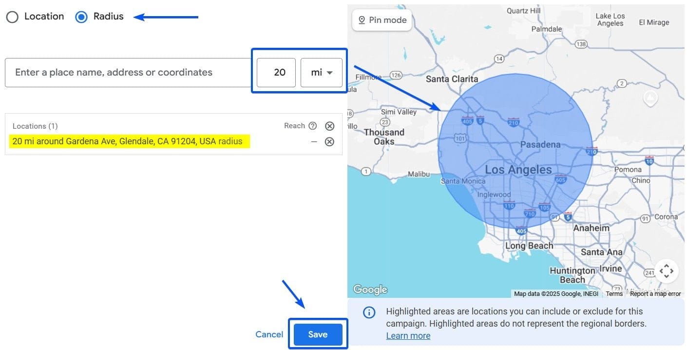Google Ads Radius Targeting