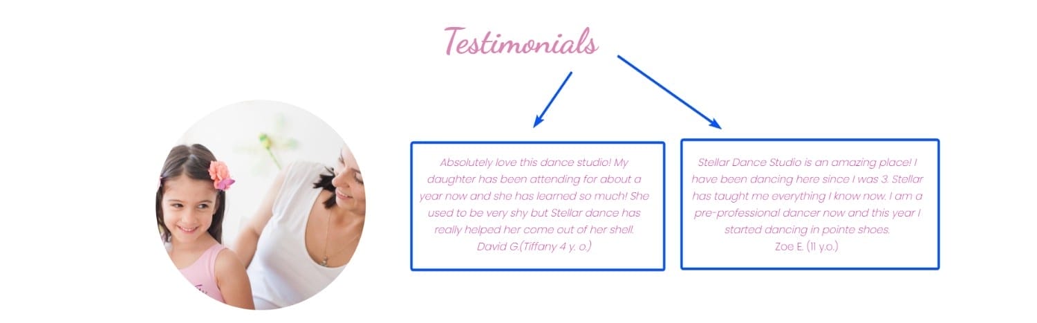 Landing Page Testimonials Sample
