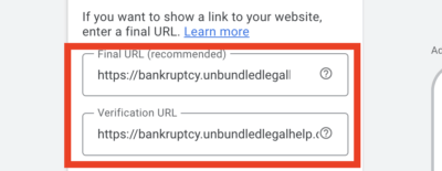 Final URL