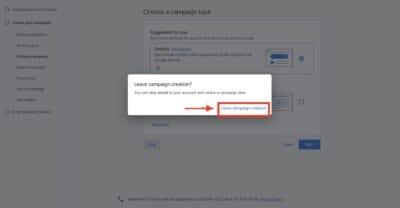 Leave campaign creation