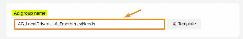 Ad Group Name Sample