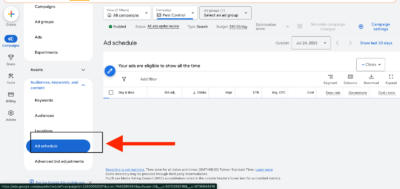 ad schedule