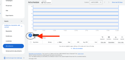 ad schedule pencil