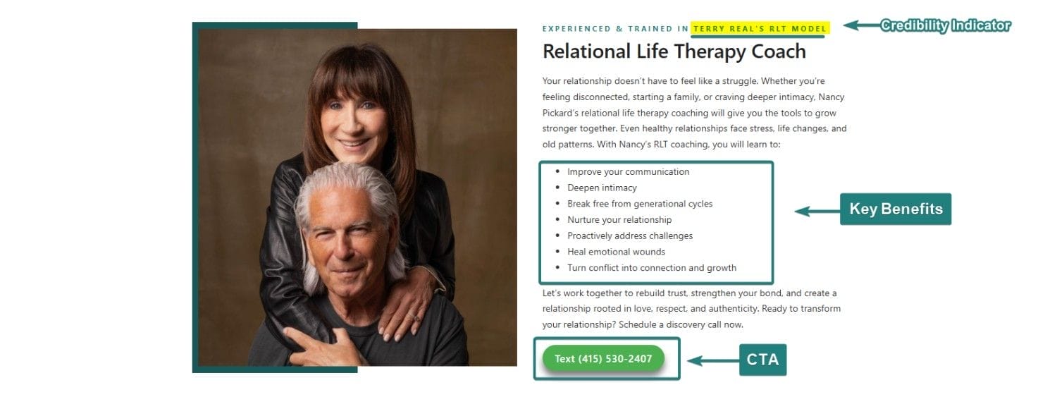 Landing Page Key Benefits Sample