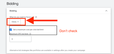 bidding clicks