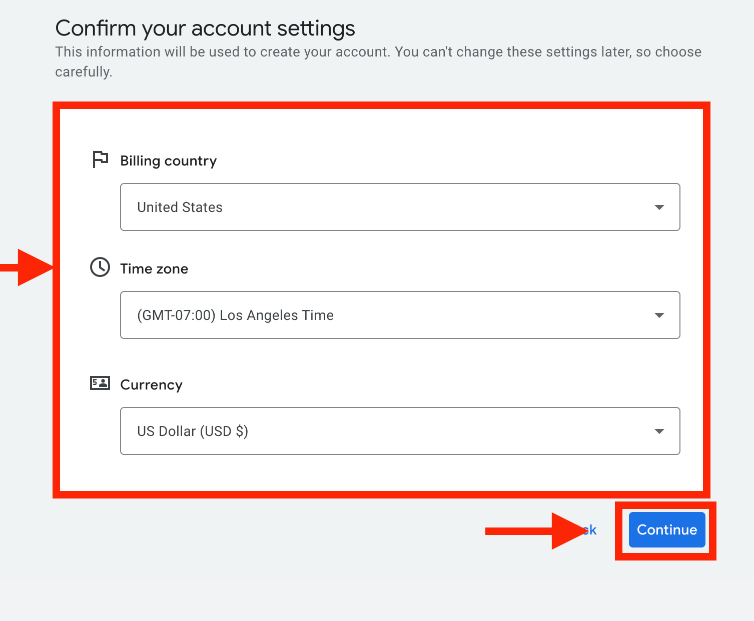 billing information