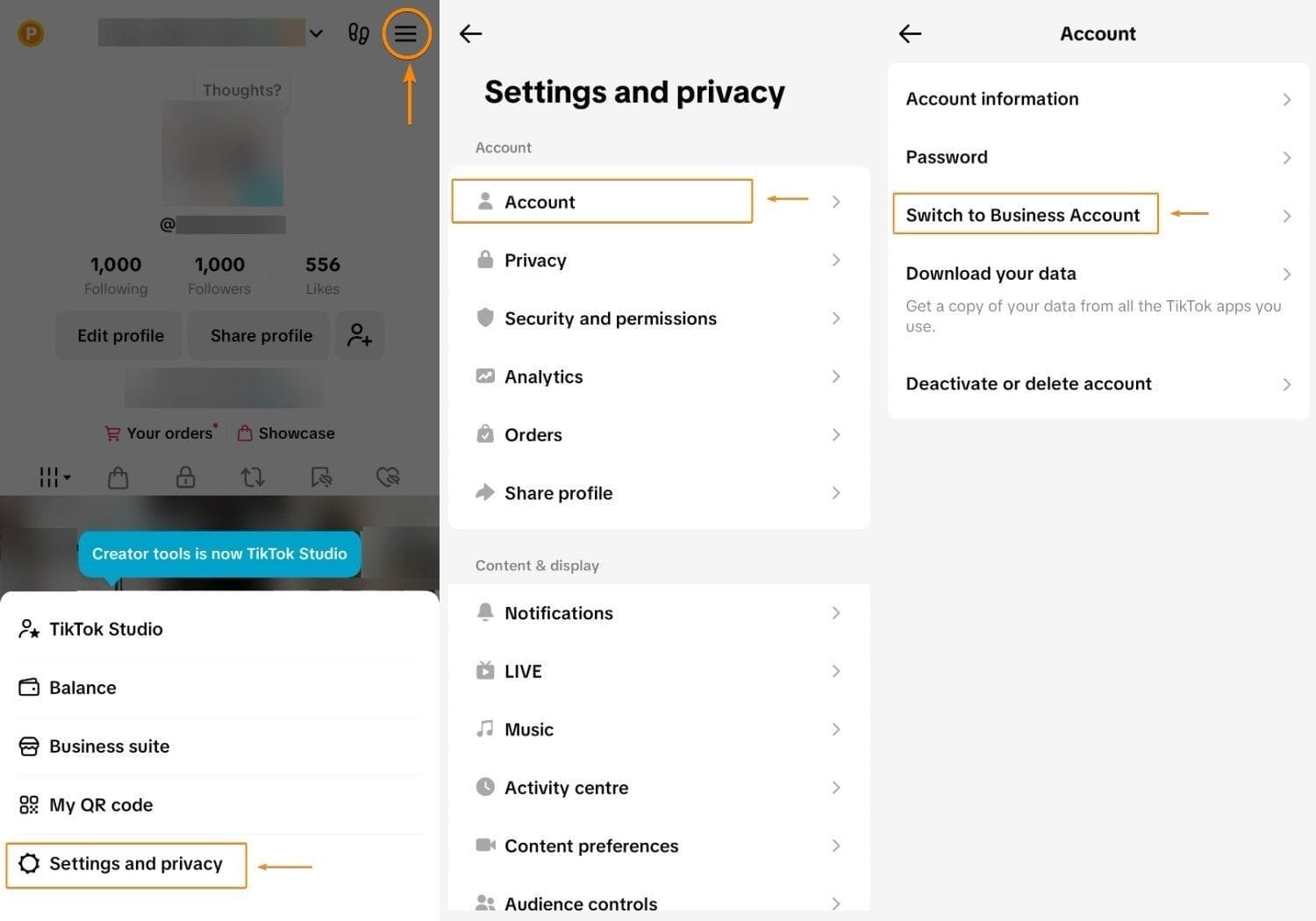 How to Switch to Business Account on TikTok Mobile