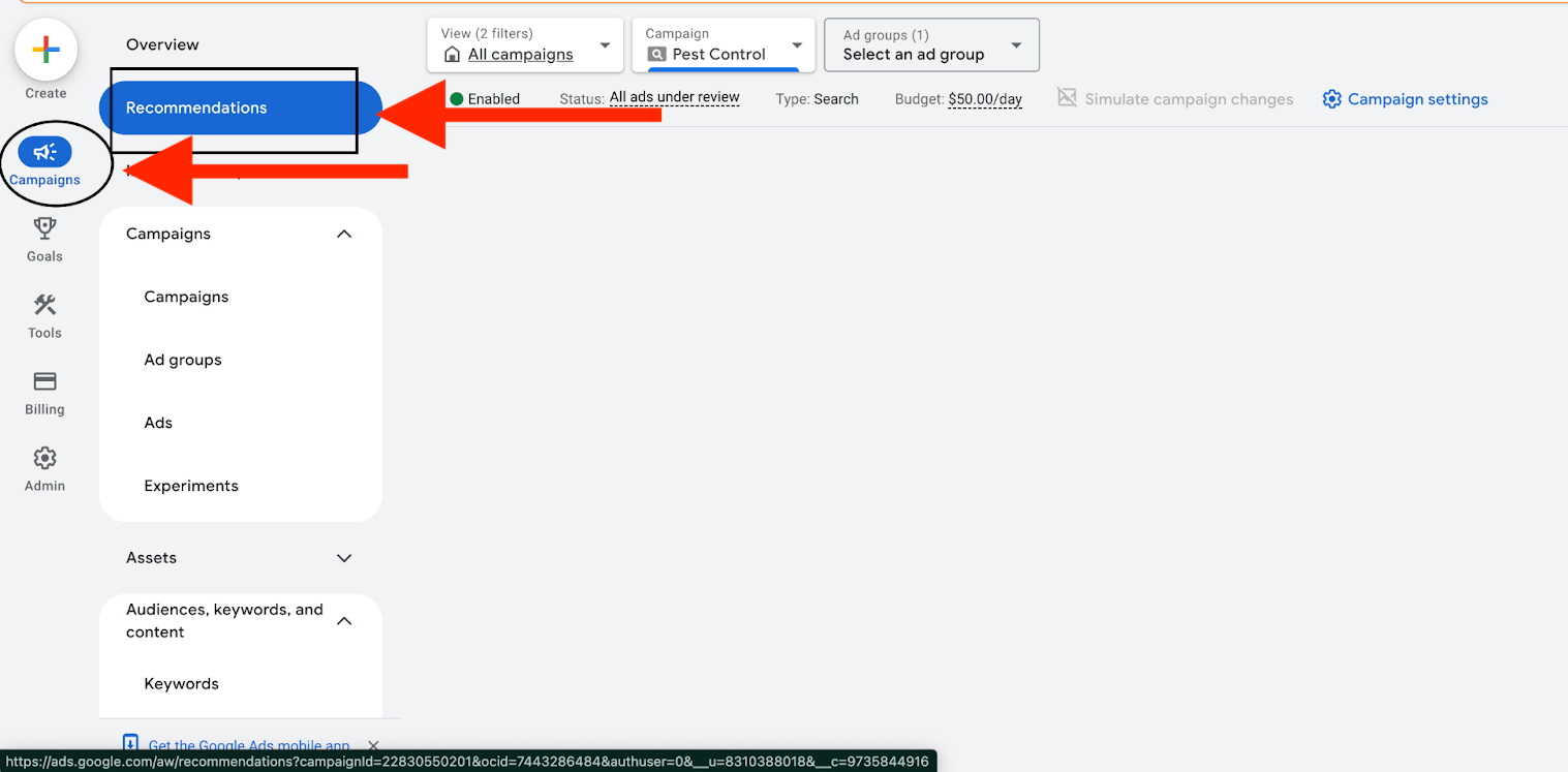 campaigns recommendation