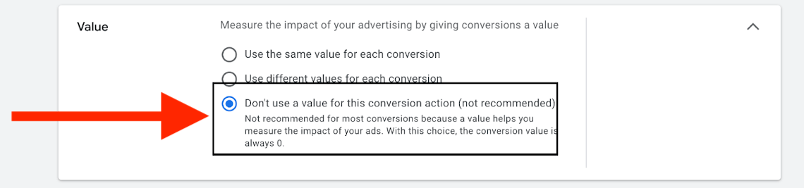 conversion value