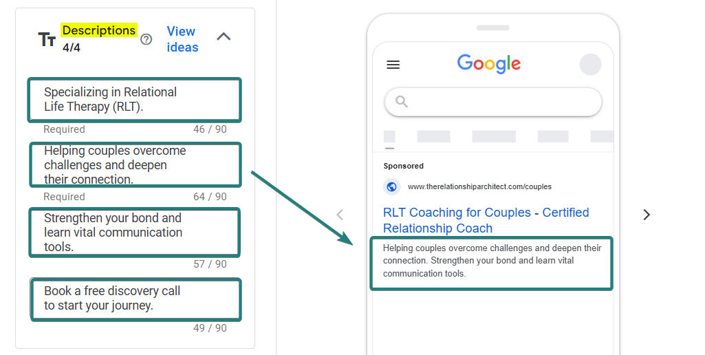 Descriptions Ad Copy Sample