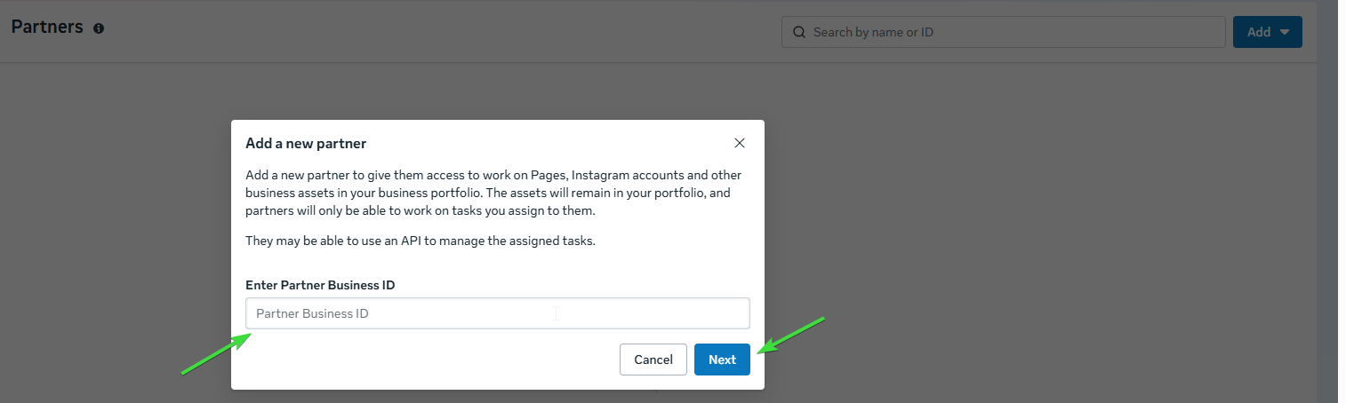 give partner access with agency business id