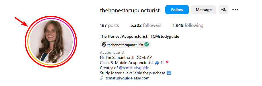 Instagram Acupuncturist Profile Logo Sample