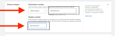 phone numbers
