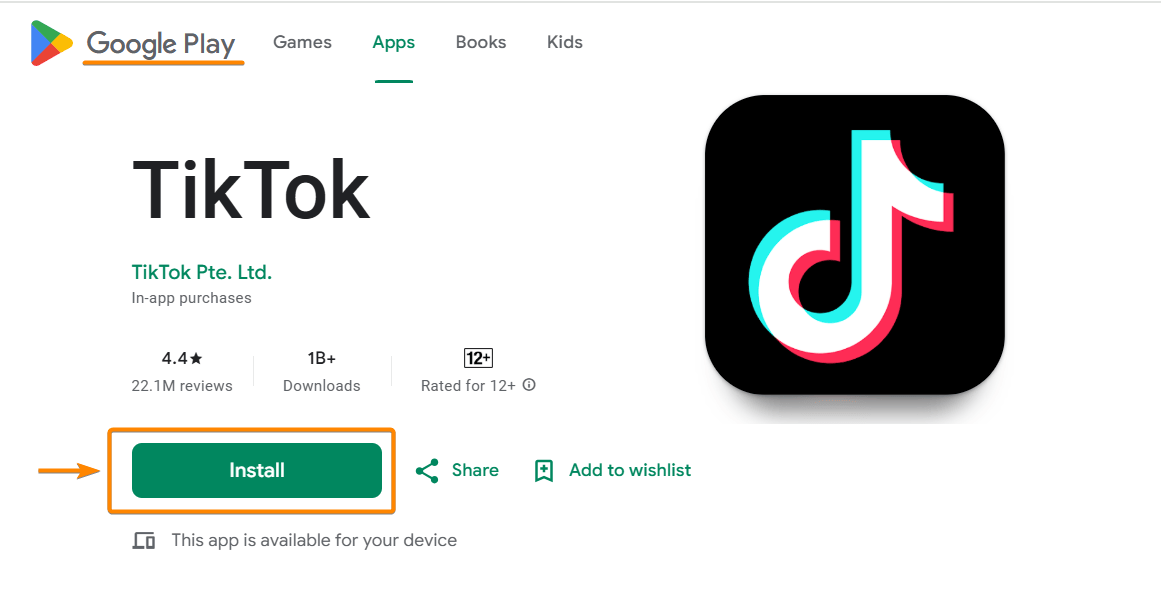 TikTok App on Google Play