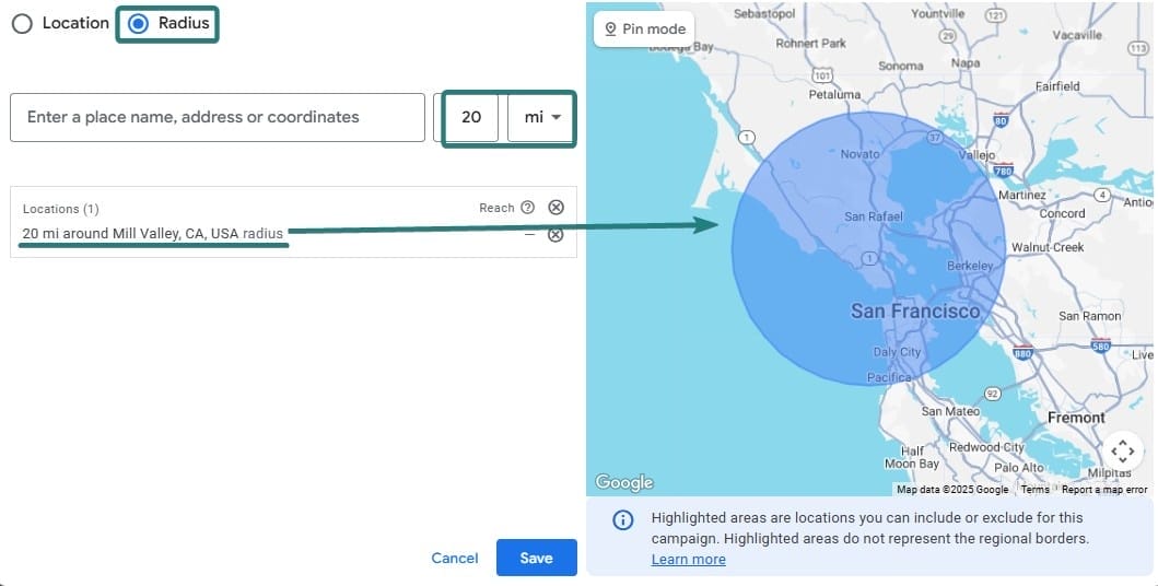 Radius Targeting