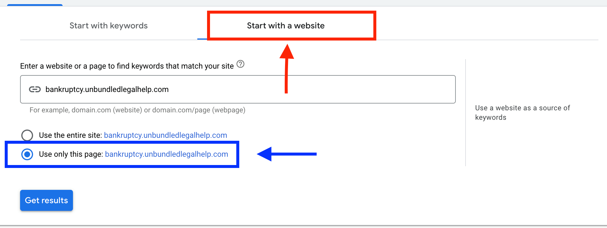 start with a website