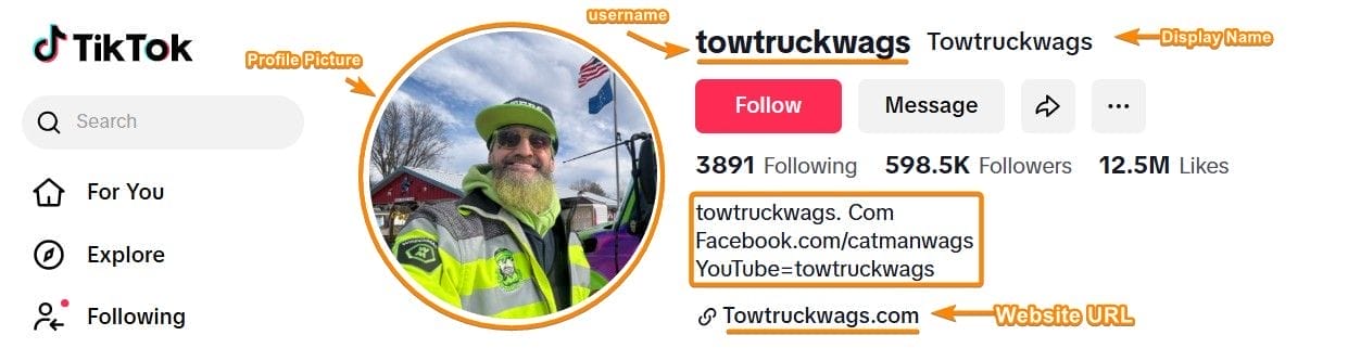 Towing Company TikTok Bio Sample