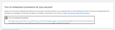  turn off enhanced conversions