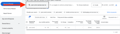 type in keywords