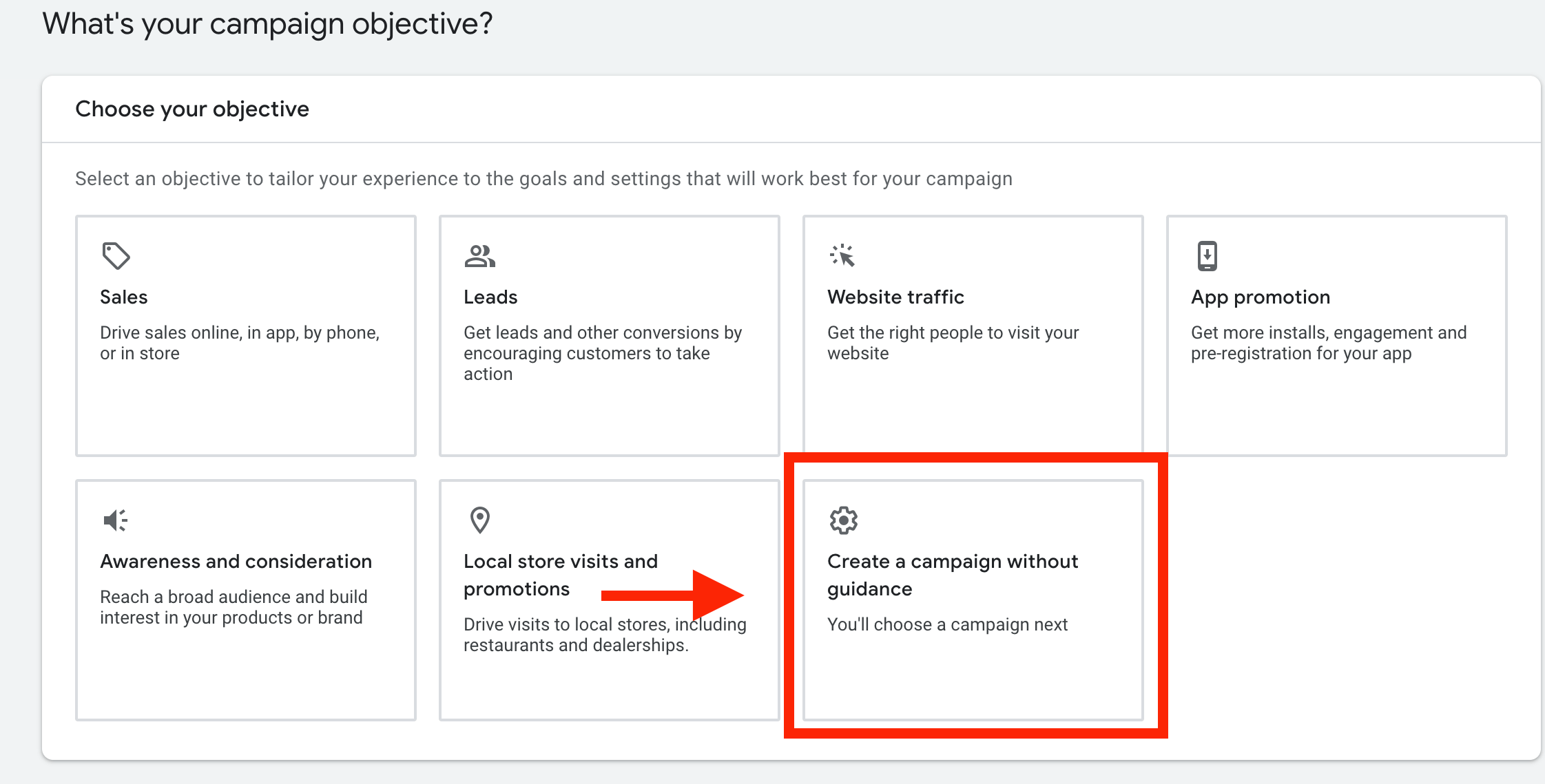 Create a Campaign Without Guidance